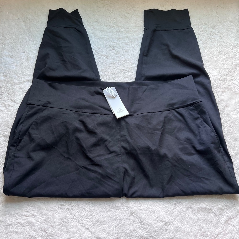 Adidas WVN JGR Women 2X Black Golf Jogger Pants Parley‎ Ocean Plastic HA6454 NEW